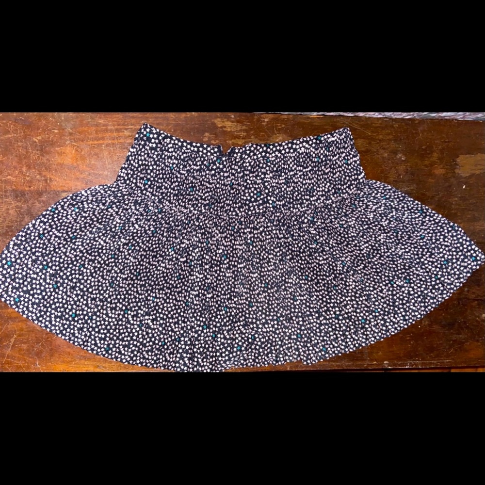Black skirt with turquoise and white stars
